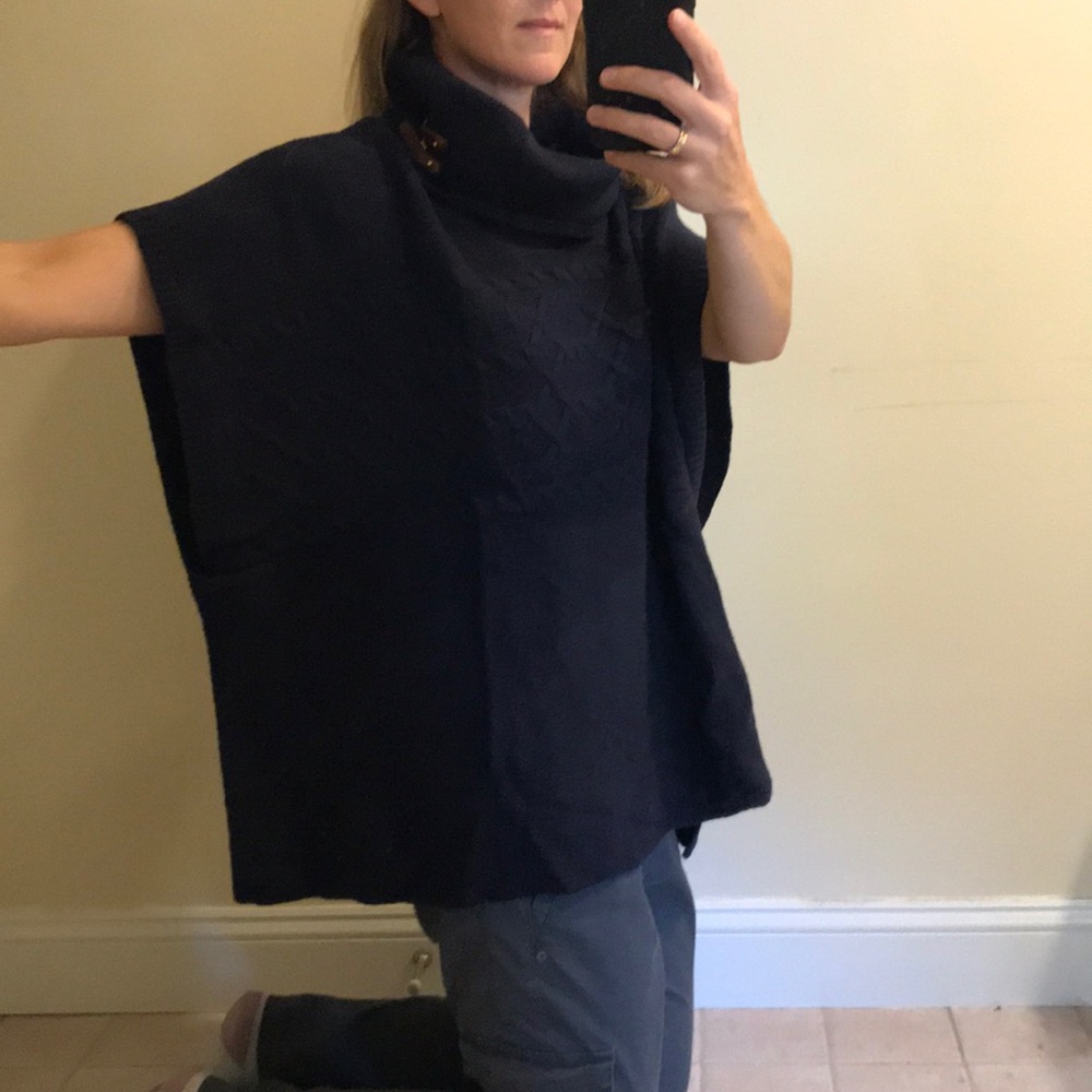 Blue classic poncho sweater